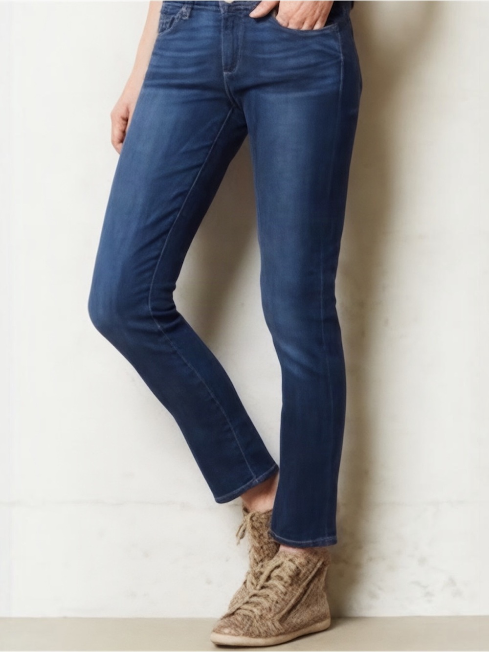 PAIGE Skyline Ankle Peg Dark Wash Classic Stretch Denim Skinny Jeans Sz 27